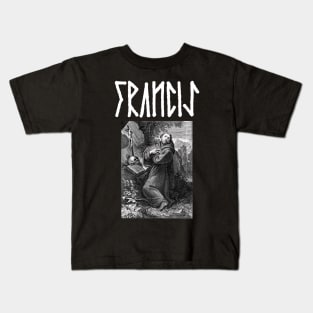 Saint Francis of Assisi Gothic Runes Hardcore Punk Kids T-Shirt